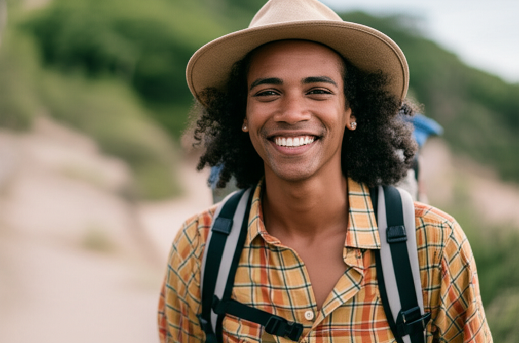Indonesian adventure traveler